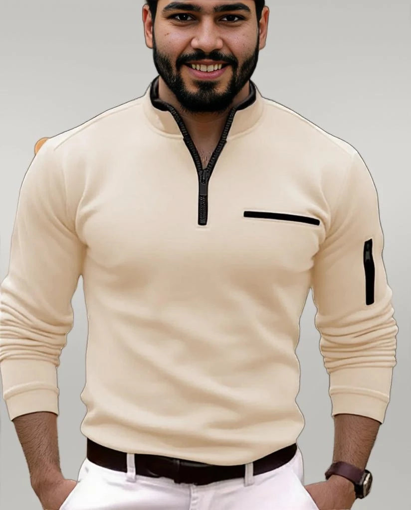 Ragnar – De Stoere Kleurblok Polo met Rits