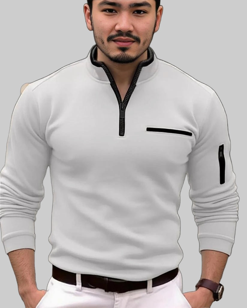 Ragnar – De Stoere Kleurblok Polo met Rits