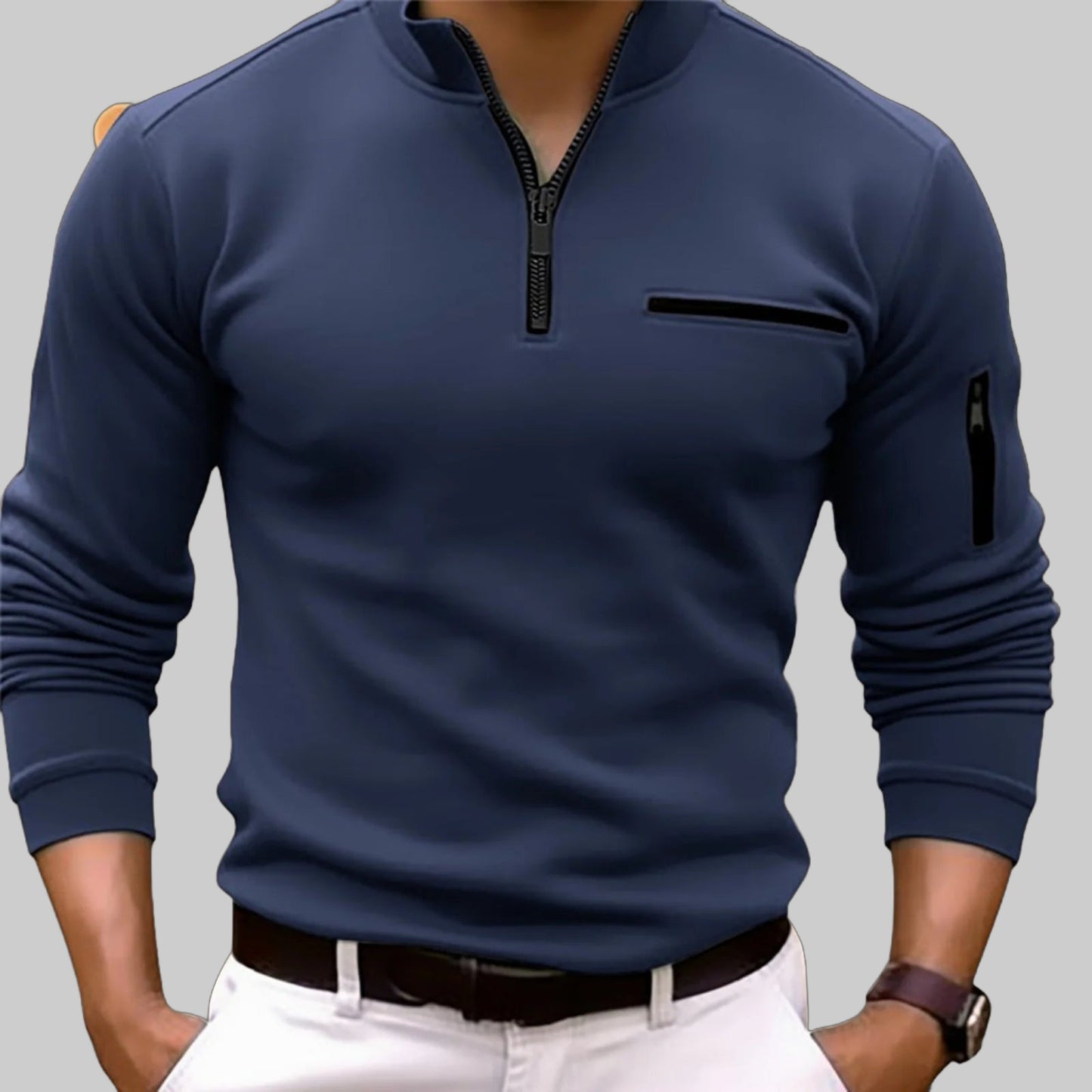 Ragnar – De Stoere Kleurblok Polo met Rits